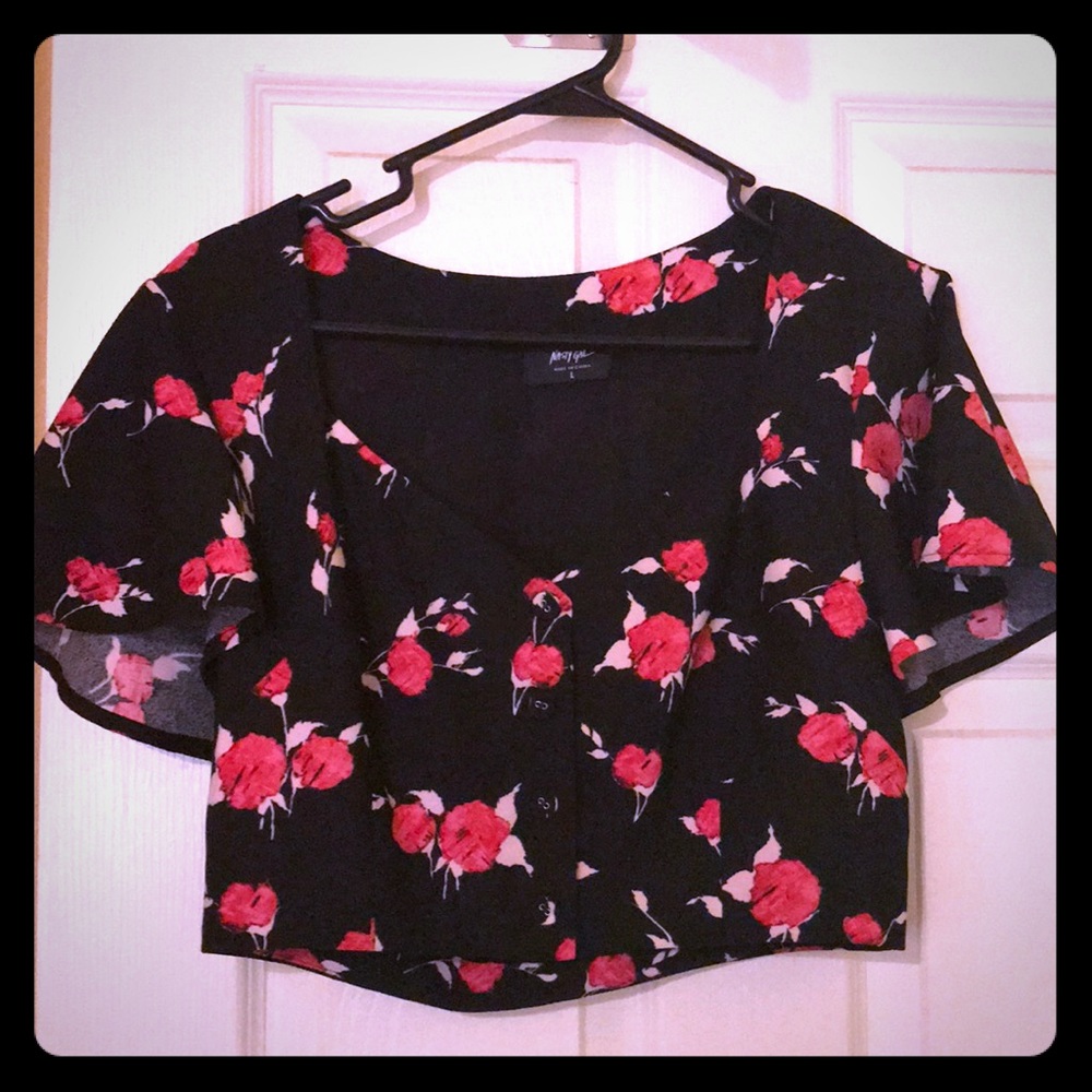 Nasty gal floral crop top